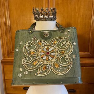 Vintage Olive Sun 1960's Jeweled Bag